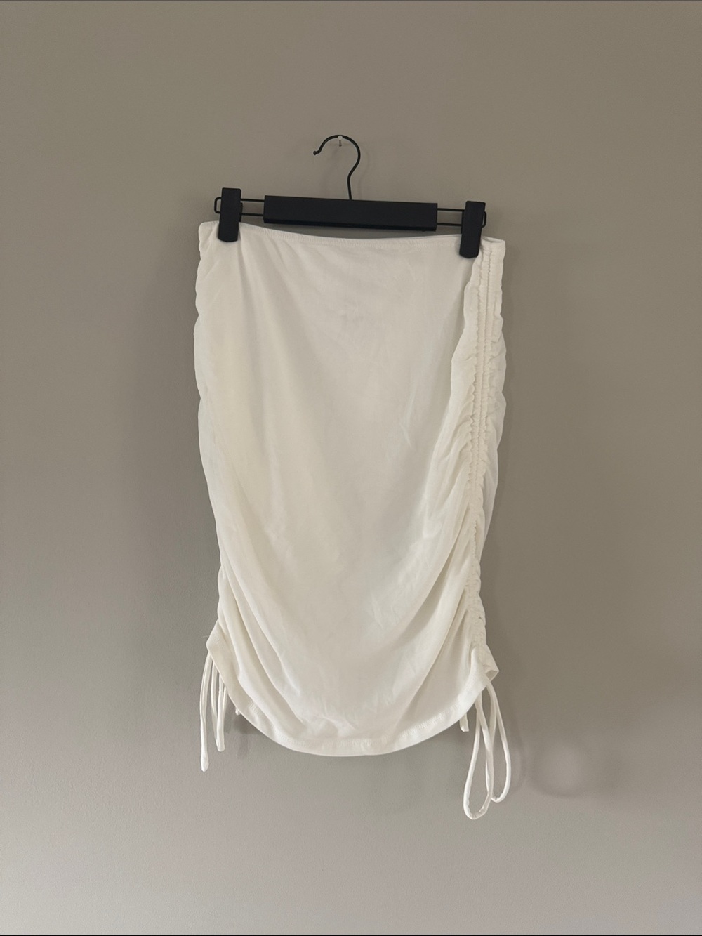 Fashion Nova | White Ruched Side Drawstring Skirt